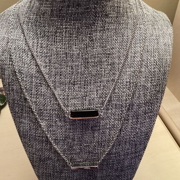 Silvertone Double Adjustable Necklace - Picture 1 of 4